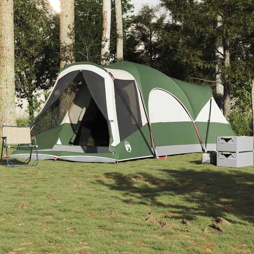 vidaXL Tunnel Family Tent 8 Person Green Waterproof