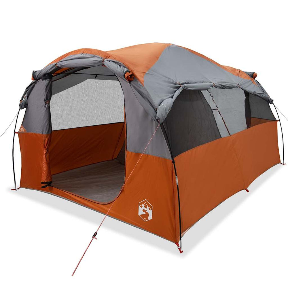 vidaXL 6-Person Tunnel Family Tent Grey and Orange Waterproof