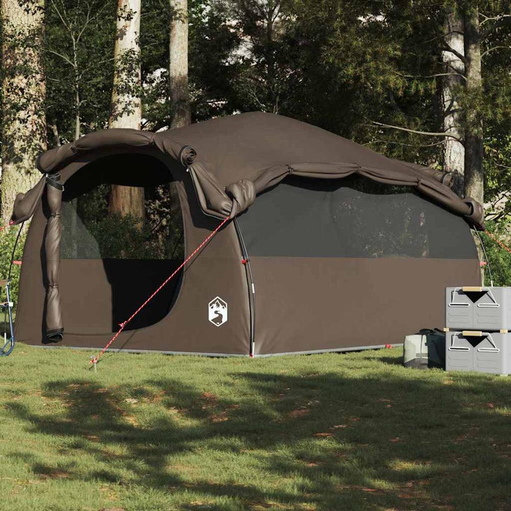 vidaXL Tunnel Tent Family 6 Person Brown Waterproof