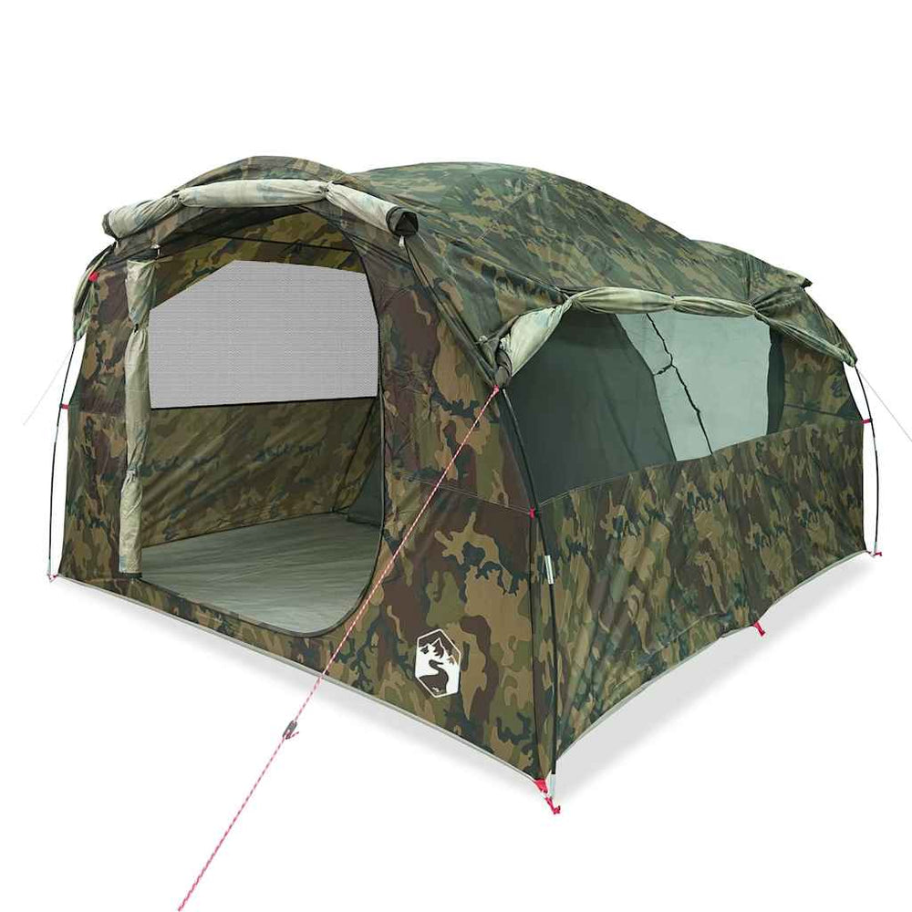 vidaXL Tunnel Family Tent 6-Person Camouflage Waterproof