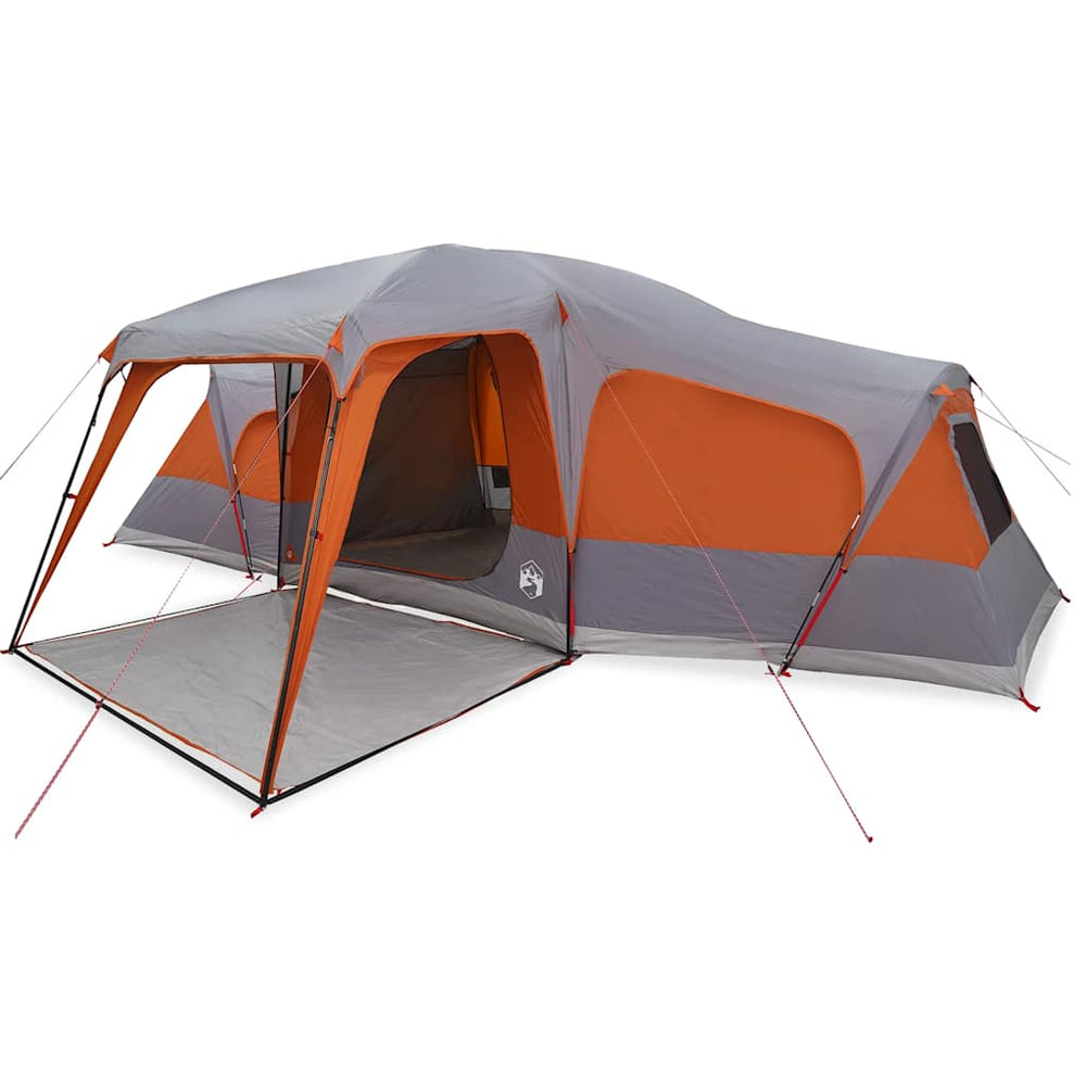 vidaXL Family Tent with Awning 9-Person Grey and Orange Waterproof