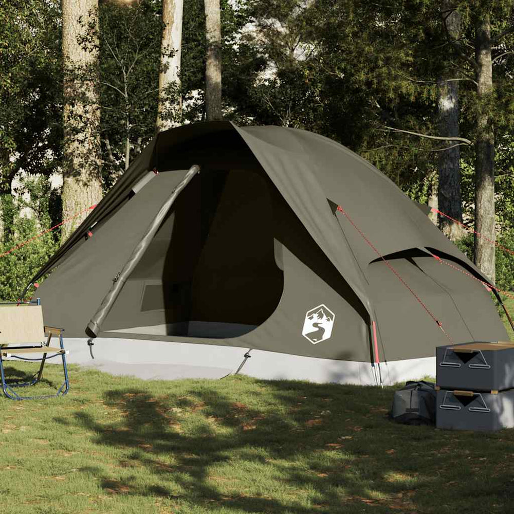 vidaXL Dome Family Tent 6-Person Brown Waterproof