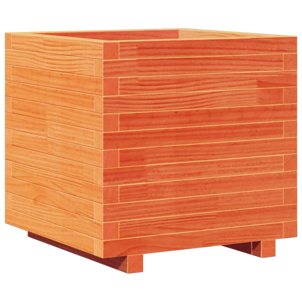vidaXL Planter Wax Brown 50x50x49.5 cm Solid Pine Wood