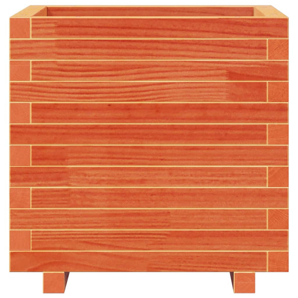 vidaXL Planter Wax Brown 50x50x49.5 cm Solid Pine Wood