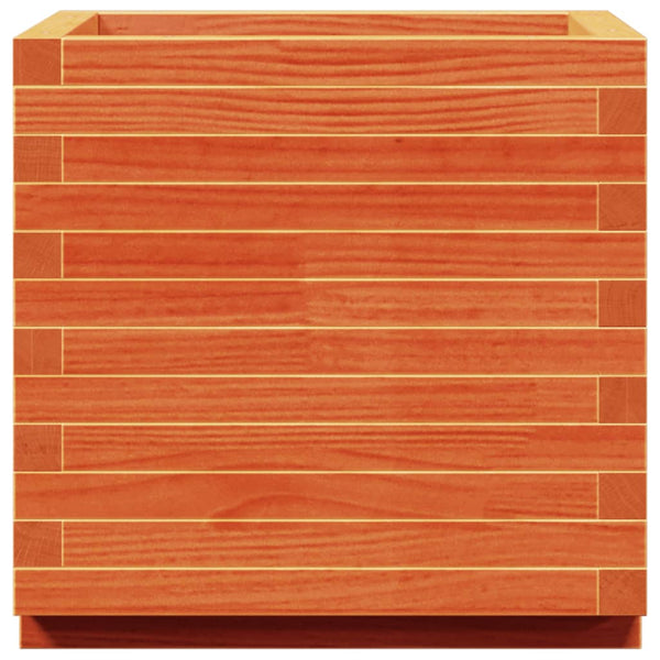 vidaXL Planter Wax Brown 50x50x49.5 cm Solid Pine Wood