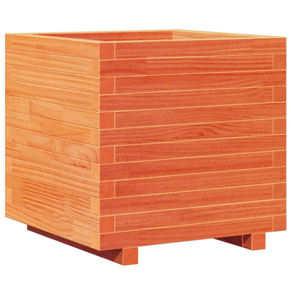 vidaXL Planter Wax Brown 50x50x49.5 cm Solid Pine Wood