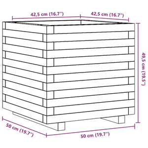 vidaXL Planter Wax Brown 50x50x49.5 cm Solid Pine Wood