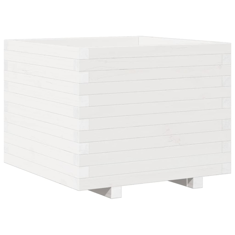 vidaXL Planter White 60x60x49.5 cm Solid Pine Wood