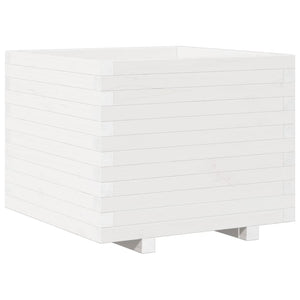 vidaXL Planter White 60x60x49.5 cm Solid Pine Wood