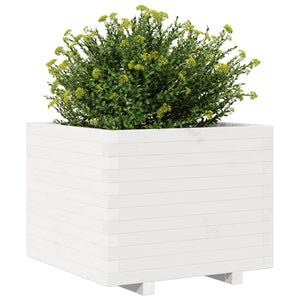 vidaXL Planter White 60x60x49.5 cm Solid Pine Wood
