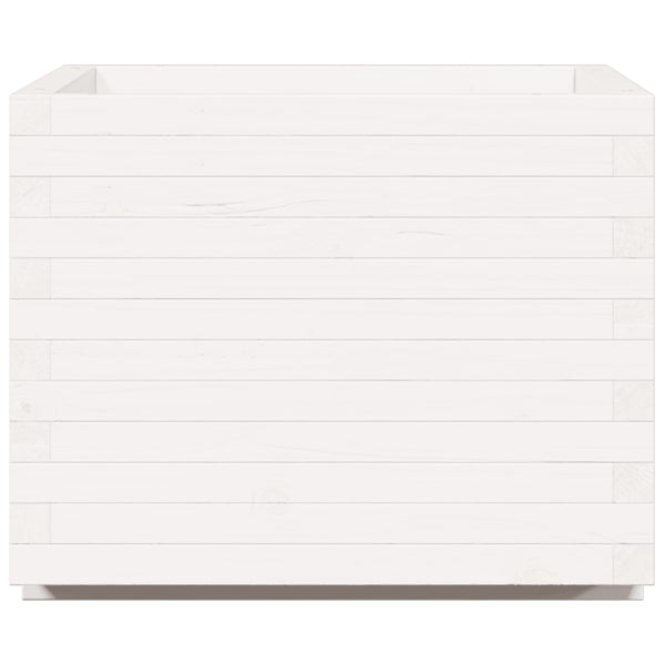 vidaXL Planter White 60x60x49.5 cm Solid Pine Wood
