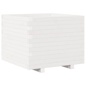 vidaXL Planter White 60x60x49.5 cm Solid Pine Wood