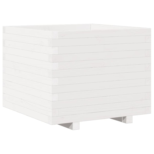 vidaXL Planter White 60x60x49.5 cm Solid Pine Wood