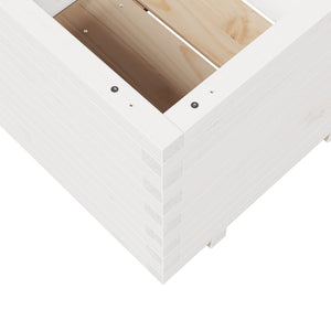 vidaXL Planter White 60x60x49.5 cm Solid Pine Wood