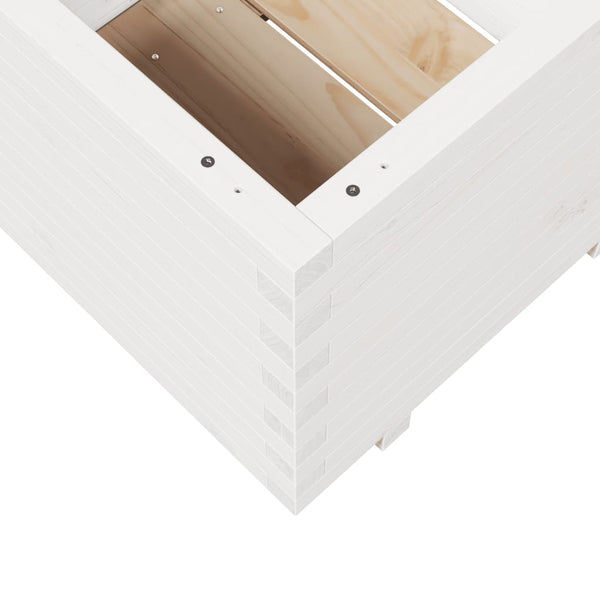 vidaXL Planter White 60x60x49.5 cm Solid Pine Wood
