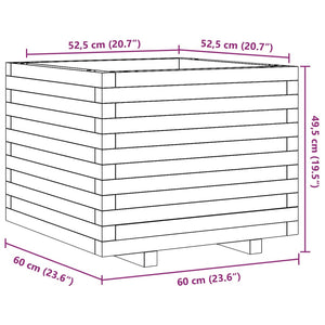 vidaXL Planter White 60x60x49.5 cm Solid Pine Wood