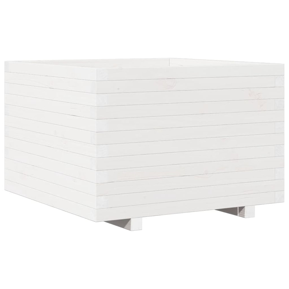 vidaXL Planter White 70x70x49.5 cm Solid Pine Wood