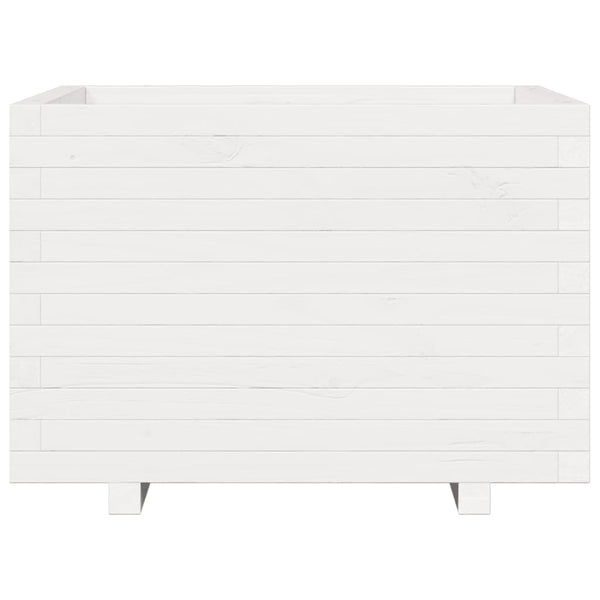 vidaXL Planter White 70x70x49.5 cm Solid Pine Wood