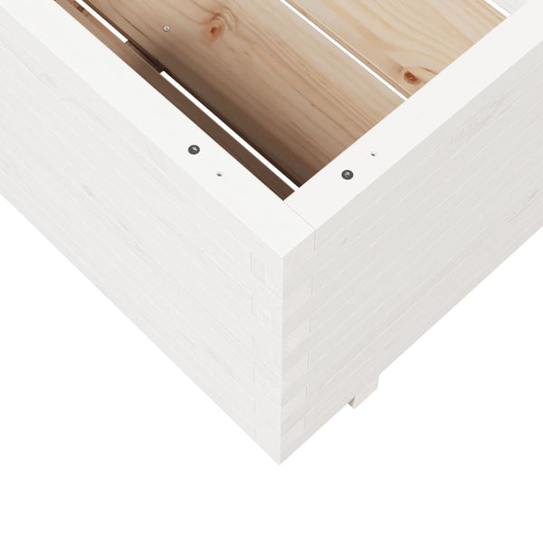 vidaXL Planter White 70x70x49.5 cm Solid Pine Wood