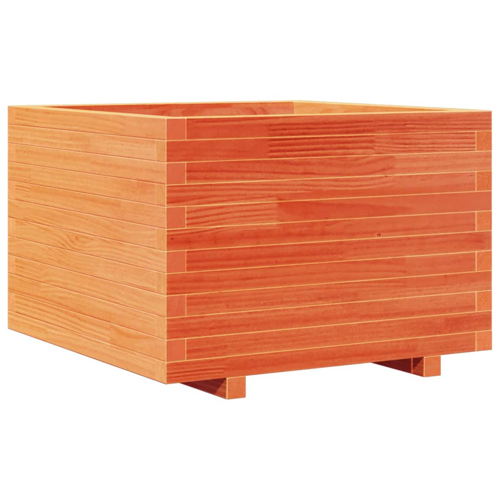 vidaXL Planter Waxed Brown 70x70x49.5 cm Solid Pine Wood