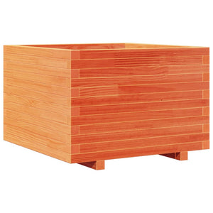 vidaXL Planter Waxed Brown 70x70x49.5 cm Solid Pine Wood
