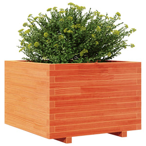 vidaXL Planter Waxed Brown 70x70x49.5 cm Solid Pine Wood