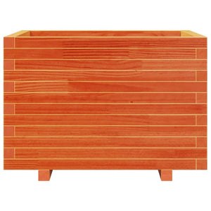 vidaXL Planter Waxed Brown 70x70x49.5 cm Solid Pine Wood