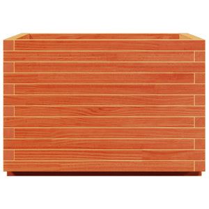 vidaXL Planter Waxed Brown 70x70x49.5 cm Solid Pine Wood