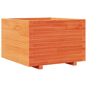 vidaXL Planter Waxed Brown 70x70x49.5 cm Solid Pine Wood