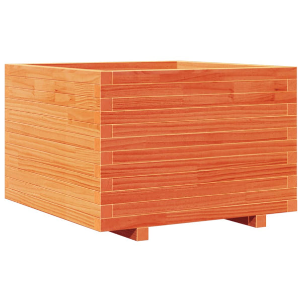 vidaXL Planter Waxed Brown 70x70x49.5 cm Solid Pine Wood