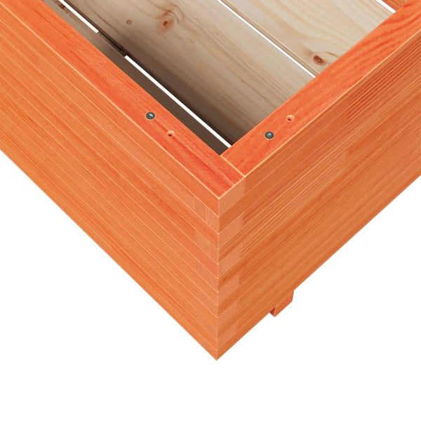 vidaXL Planter Waxed Brown 70x70x49.5 cm Solid Pine Wood