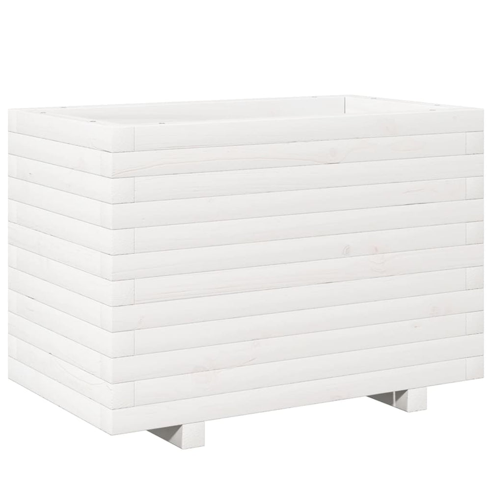 vidaXL Planter White 70x40x49.5 cm Solid Pine Wood