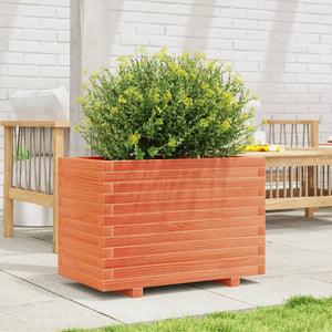 vidaXL Planter Waxed Brown 70x40x49.5 cm Solid Pine Wood