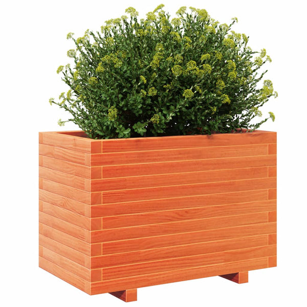 vidaXL Planter Waxed Brown 70x40x49.5 cm Solid Pine Wood