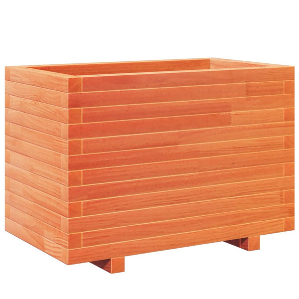 vidaXL Planter Waxed Brown 70x40x49.5 cm Solid Pine Wood