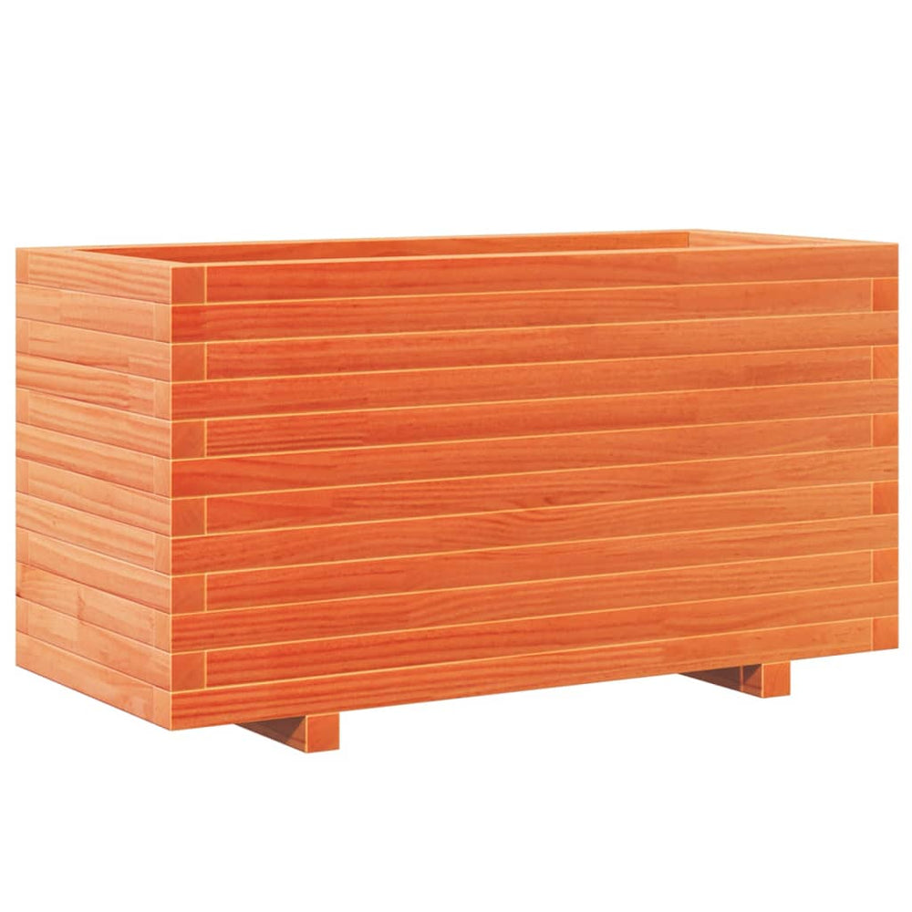vidaXL Planter Wax Brown 90x40x49.5 cm Solid Pine Wood