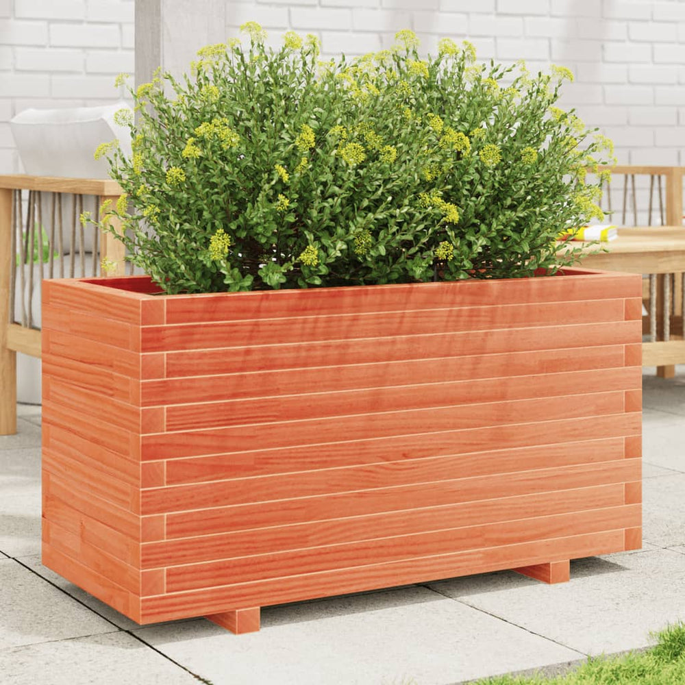 vidaXL Planter Wax Brown 90x40x49.5 cm Solid Pine Wood