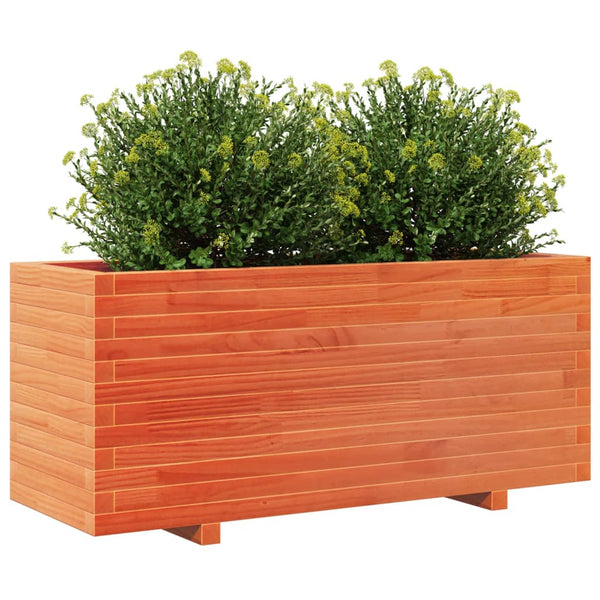 vidaXL Planter Wax Brown 110x40x49.5 cm Solid Pine Wood