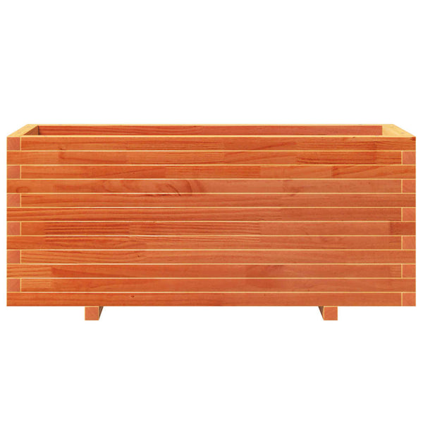 vidaXL Planter Wax Brown 110x40x49.5 cm Solid Pine Wood