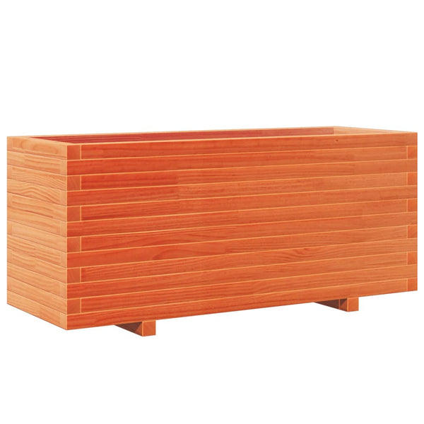 vidaXL Planter Wax Brown 110x40x49.5 cm Solid Pine Wood