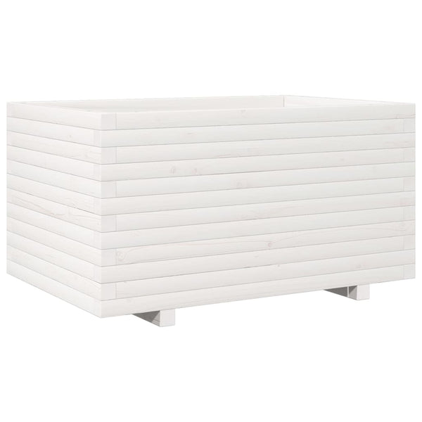 vidaXL Planter White 90x60x49.5 cm Solid Pine Wood
