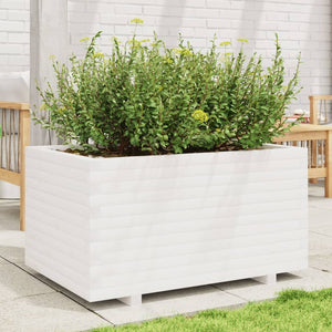 vidaXL Planter White 90x60x49.5 cm Solid Pine Wood