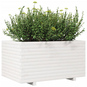 vidaXL Planter White 90x60x49.5 cm Solid Pine Wood