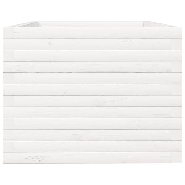 vidaXL Planter White 90x60x49.5 cm Solid Pine Wood