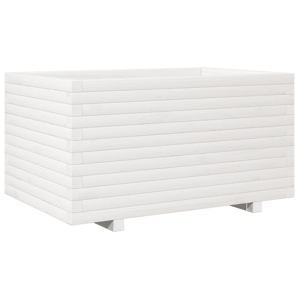 vidaXL Planter White 90x60x49.5 cm Solid Pine Wood