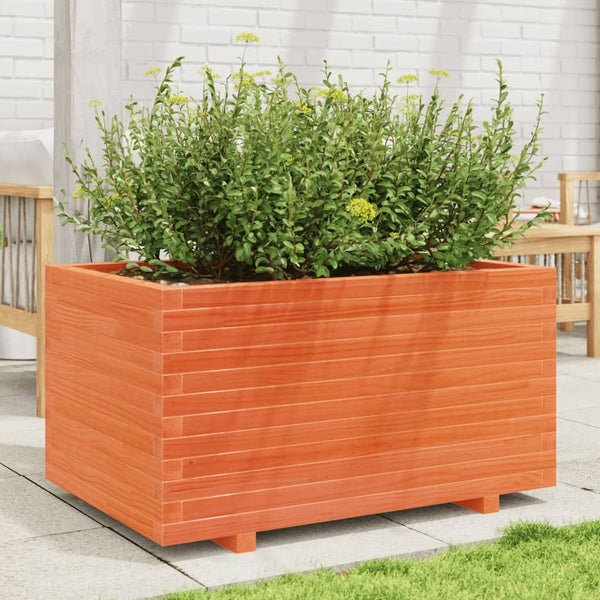 vidaXL Garden Planter Wax Brown 90x60x49.5 cm Solid Pine Wood
