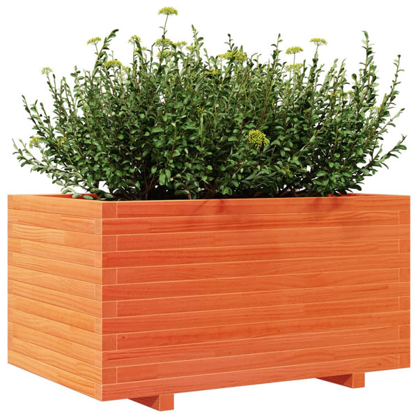 vidaXL Garden Planter Wax Brown 90x60x49.5 cm Solid Pine Wood