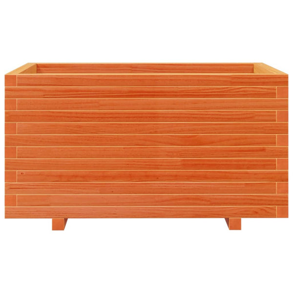 vidaXL Garden Planter Wax Brown 90x60x49.5 cm Solid Pine Wood