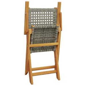 vidaXL 5-piece Garden Dining Set Grey Poly Rattan and Solid Wood