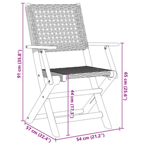 vidaXL 5-piece Garden Dining Set Beige Poly Rattan and Solid Wood
